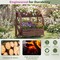 Outdoor 2-Tier Rustic Wood Wagon Planter with Semi-Wheels and Drainage
